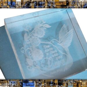 PSALM 119.64 CRYSTAL LASER ENGRAVED HOME DEC, OFFICE DESK, PAPERWEIGHT&G…